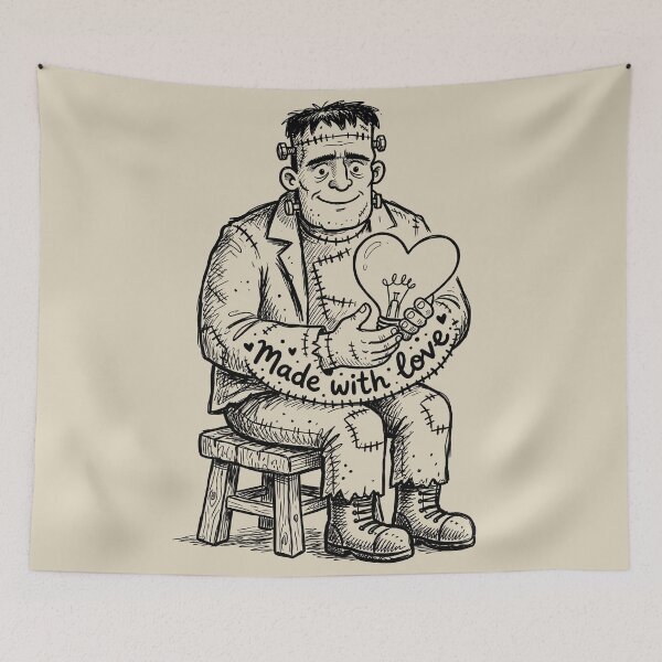 Item preview, Lab Bench Spark - Spooky Cute Frankenstein Monster designed and sold by bapupa.