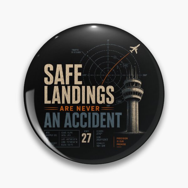 Item preview, Safe Landings Are Never An Accident Air Traffic Controller Aviation Graphic designed and sold by Rudinho102.