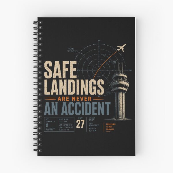 Item preview, Safe Landings Are Never An Accident Air Traffic Controller Aviation Graphic designed and sold by Rudinho102.
