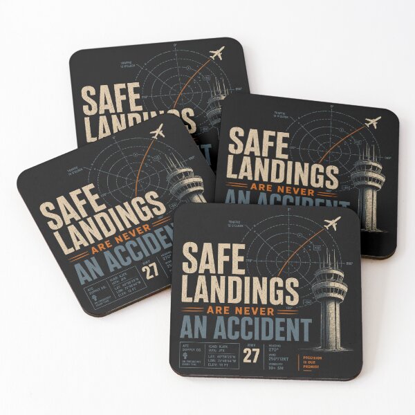 Item preview, Safe Landings Are Never An Accident Air Traffic Controller Aviation Graphic designed and sold by Rudinho102.