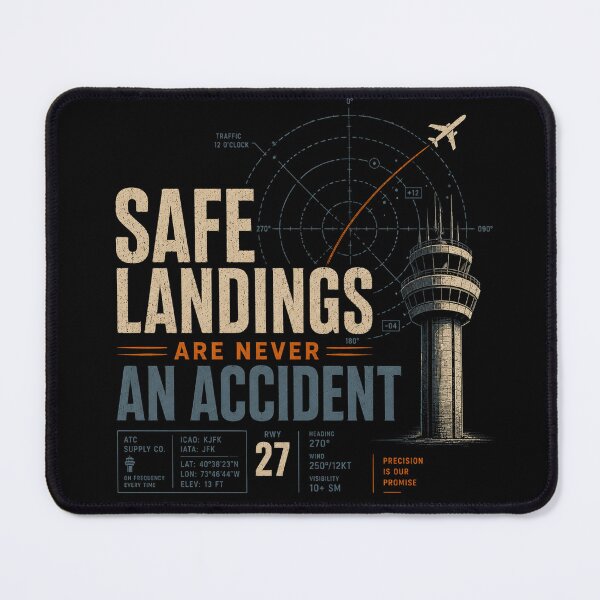 Item preview, Safe Landings Are Never An Accident Air Traffic Controller Aviation Graphic designed and sold by Rudinho102.
