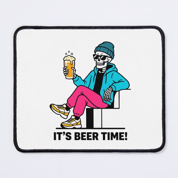 Item preview, It's Beer Time Funny Streetwear Skeleton Sticker designed and sold by Mr-wow.