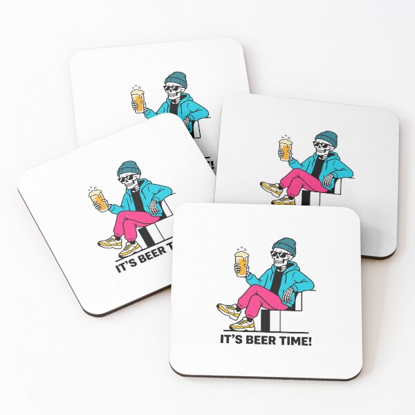 Item preview, It's Beer Time Funny Streetwear Skeleton Sticker designed and sold by Mr-wow.