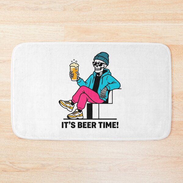 Item preview, It's Beer Time Funny Streetwear Skeleton Sticker designed and sold by Mr-wow.