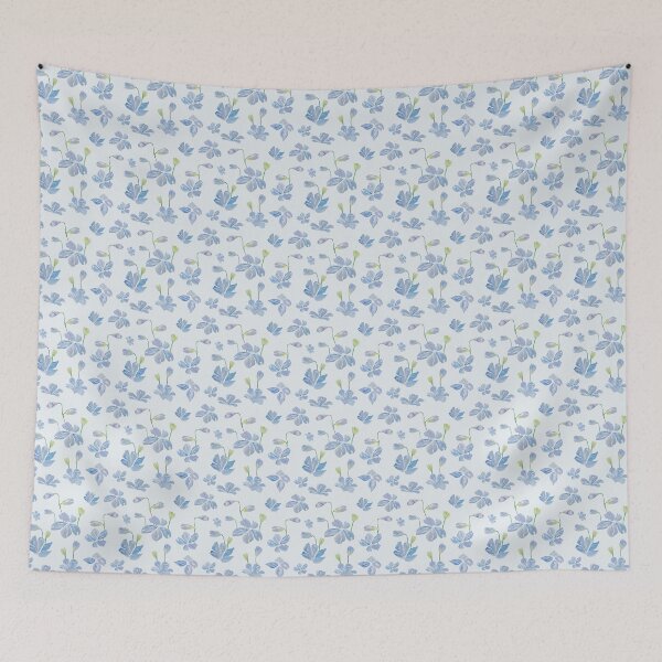 Item preview, Powder Blue Grey Floral designed and sold by caladayart.