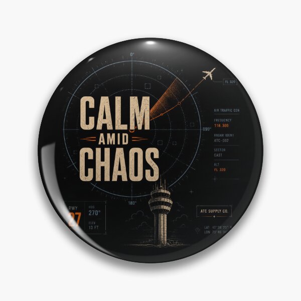 Item preview, Calm Amid Chaos Air Traffic Controller Vintage Aviation Graphic designed and sold by Rudinho102.