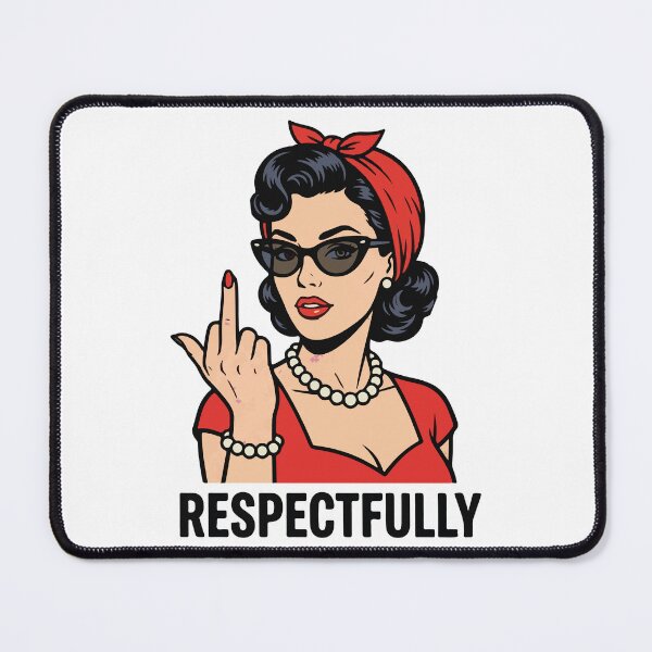 Item preview, Retro Pop Art Woman Middle Finger - Respectfully Funny Sarcastic Quote designed and sold by raedattia.