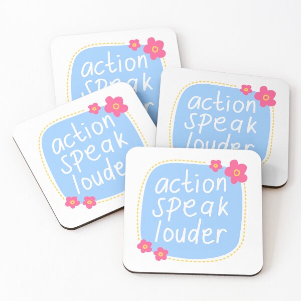 Item preview, Action Speak Louder Motivational Quote Go Getter designed and sold by RetroMini2026.