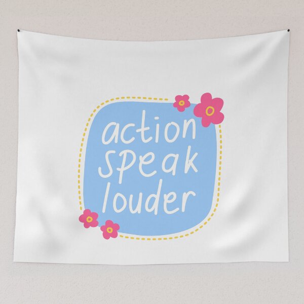 Item preview, Action Speak Louder Motivational Quote Go Getter designed and sold by RetroMini2026.
