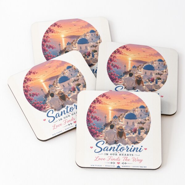 Item preview, Santorini In Our Hearts Love Finds The Way designed and sold by BagFactoryUK.