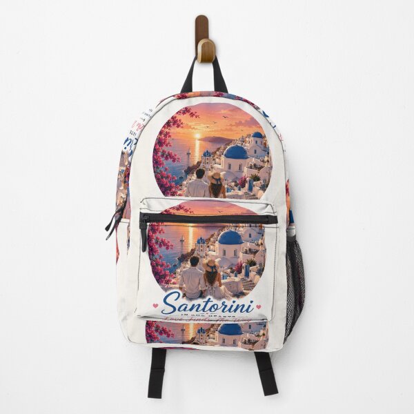 Item preview, Santorini In Our Hearts Love Finds The Way designed and sold by BagFactoryUK.