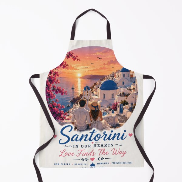 Item preview, Santorini In Our Hearts Love Finds The Way designed and sold by BagFactoryUK.