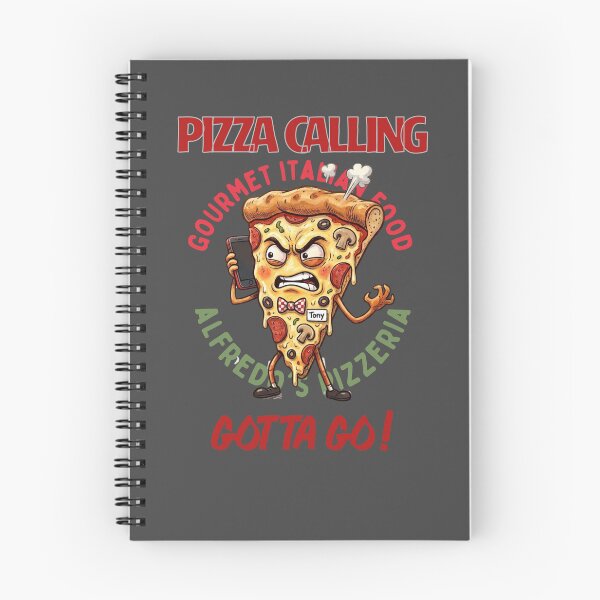 Item preview, Alfredo's Pizzeria "Pizza Calling Gotta Go" Cartoon Illustration designed and sold by Bluebird Crafted Tee.