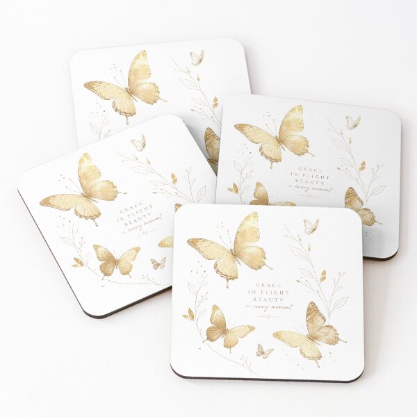 Item preview, Golden Butterfly Elegance – Grace in Every Moment Floral Illustration designed and sold by Artisan Finds Online.