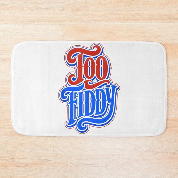 Item preview, Too Fiddy Vintage Script Red Blue Typography Urban Streetwear Design designed and sold by Taniyah Gomes.