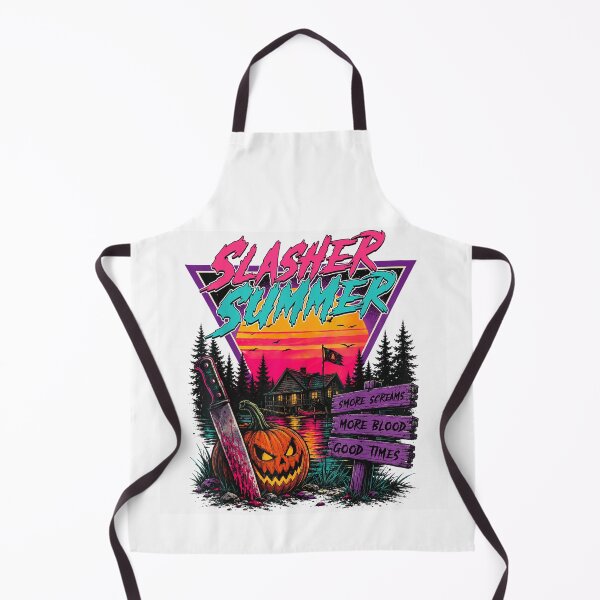 Item preview, Slasher Summer Retro 80s Synthwave Horror Camp Cabin Knife Halloween designed and sold by Taniyah Gomes.