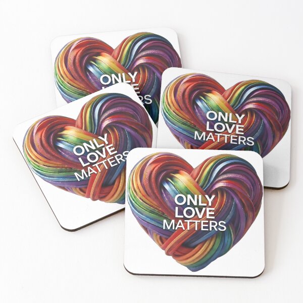 Item preview, Only Love Matters - Rainbow Heart Typography designed and sold by ToxicInkArt.