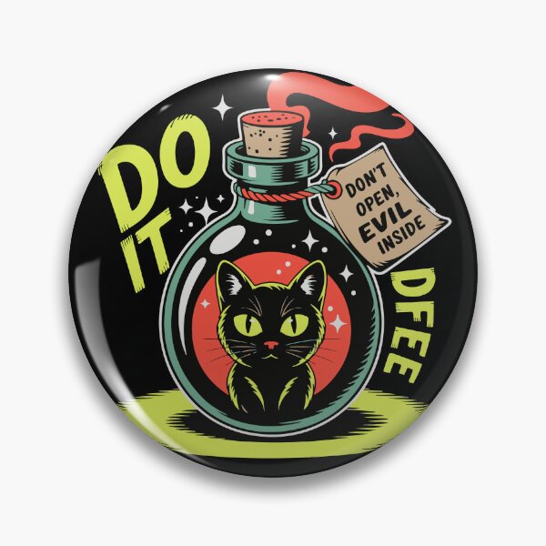 Item preview, Spooky Black Cat in Bottle: Don't Open Evil inside designed and sold by BobaTeeStore.