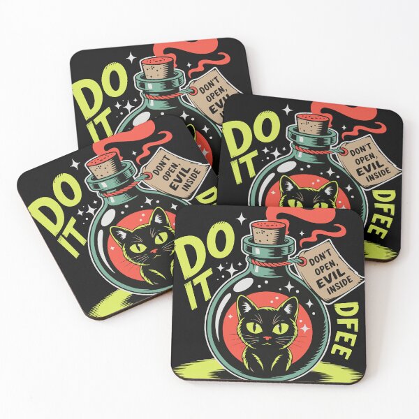 Item preview, Spooky Black Cat in Bottle: Don't Open Evil inside designed and sold by BobaTeeStore.