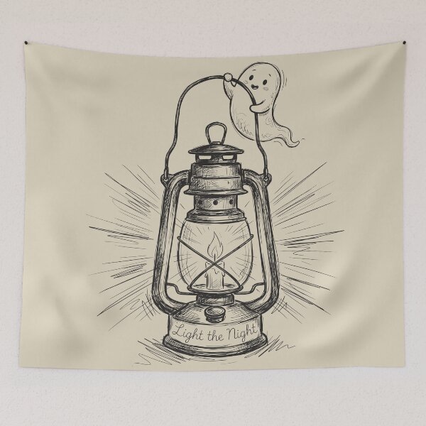 Item preview, Floating Lantern - Spooky Cute Ghost designed and sold by bapupa.