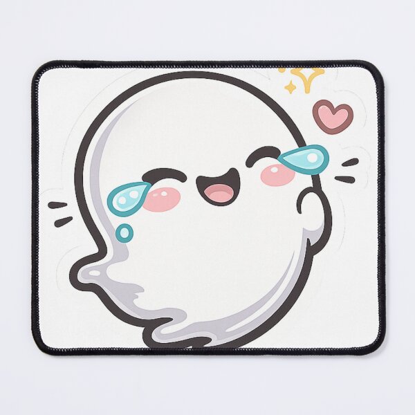 Item preview, Cute Ghost Laughing with Happy Tears Sticker | Kawaii Funny Ghost Vinyl Sticker designed and sold by Okebye..
