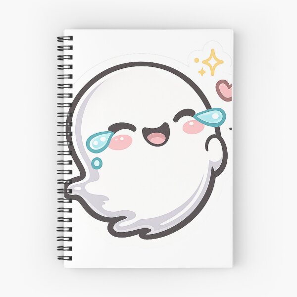 Item preview, Cute Ghost Laughing with Happy Tears Sticker | Kawaii Funny Ghost Vinyl Sticker designed and sold by Okebye..