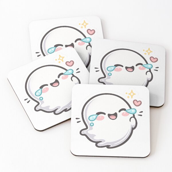Item preview, Cute Ghost Laughing with Happy Tears Sticker | Kawaii Funny Ghost Vinyl Sticker designed and sold by Okebye..