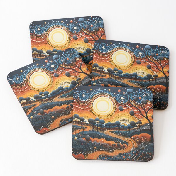 Item preview, Aboriginal Inspired Dot Art - Warm Evening in Litchfield designed and sold by GrinGalore.