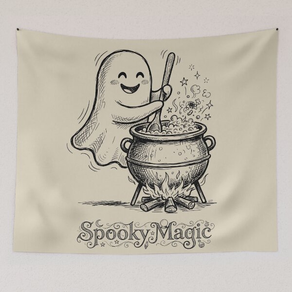 Item preview, Potion Stir - Spooky Cute Ghost designed and sold by bapupa.