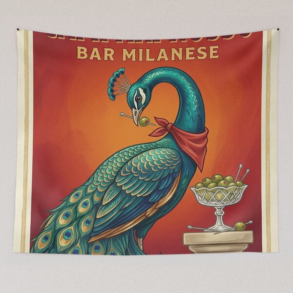 Item preview, campari rosso Peacock Bar Milanese Vintage Poster designed and sold by clarencestew.