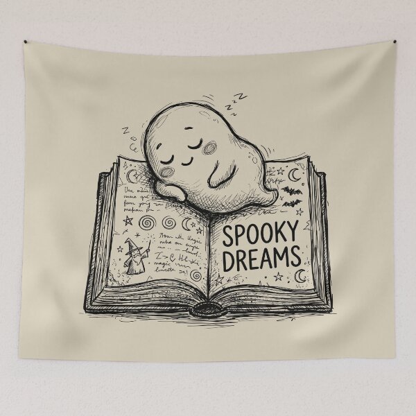 Item preview, Spellbook Nap - Spooky Cute Ghost designed and sold by bapupa.