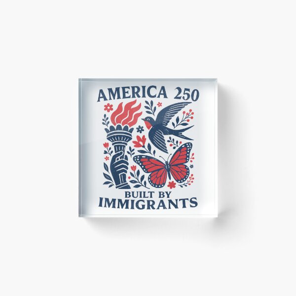 Item preview, America 250 Built By Immigrants Semiquincentennial Freedom Torch Folk designed and sold by LizzyKeiko.