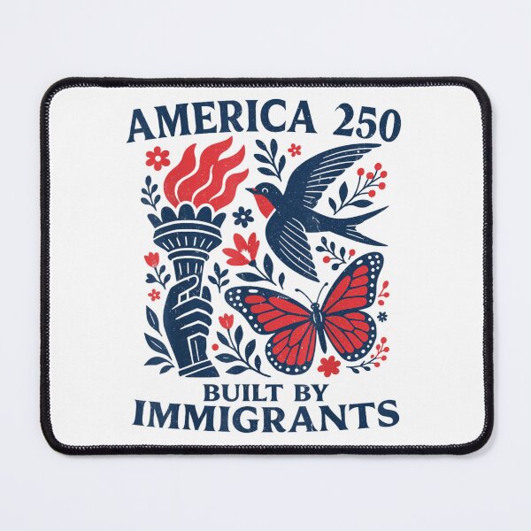 Item preview, America 250 Built By Immigrants Semiquincentennial Freedom Torch Folk designed and sold by LizzyKeiko.