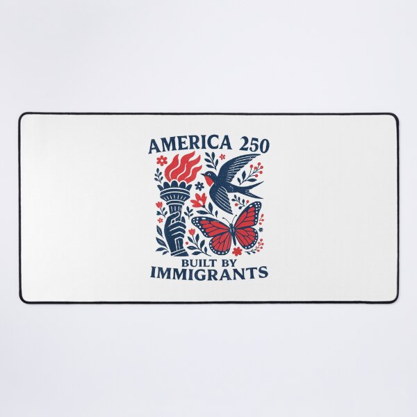 Item preview, America 250 Built By Immigrants Semiquincentennial Freedom Torch Folk designed and sold by LizzyKeiko.