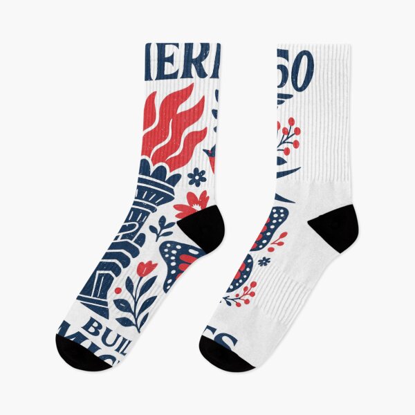 Item preview, America 250 Built By Immigrants Semiquincentennial Freedom Torch Folk designed and sold by LizzyKeiko.