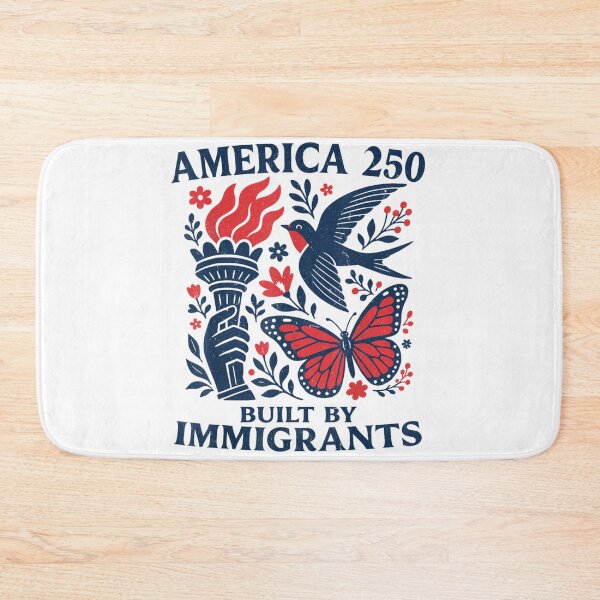 Item preview, America 250 Built By Immigrants Semiquincentennial Freedom Torch Folk designed and sold by LizzyKeiko.