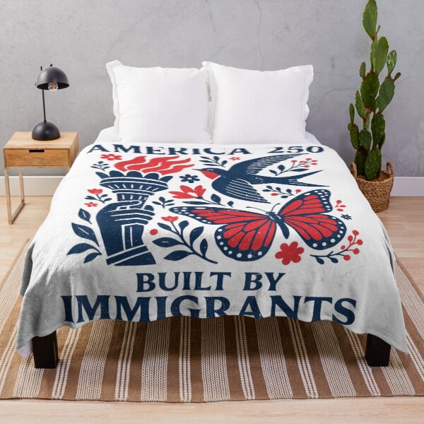 Item preview, America 250 Built By Immigrants Semiquincentennial Freedom Torch Folk designed and sold by LizzyKeiko.