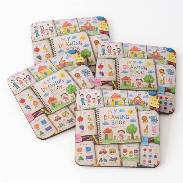 Item preview, Nursery Drawing Book Archive | Colorful Hand Drawn Childhood Art Collage designed and sold by AwesomeDigiShop.