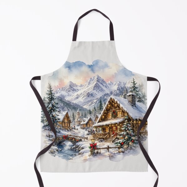 Item preview, Christmas mountain village - Loghouses village - Christmas scene designed and sold by PureHopeStudio.