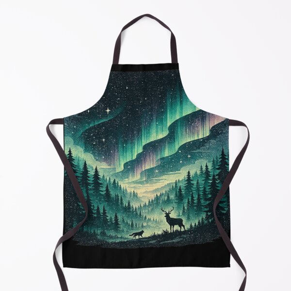 Item preview, Aurora Borealis Deer | Northern Lights Forest Art | Mystical Nature Wildlife designed and sold by irfanshikh.