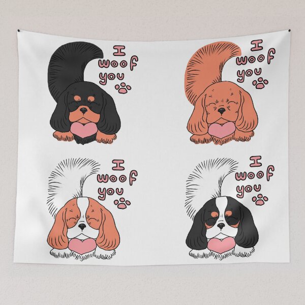 Item preview, Cavalier King Charles Spaniel - Ruby, Blenheim, Black and Tan and Tri-colour designed and sold by jollyinu.