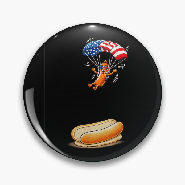 Item preview, Patriotic Hot Dog Skydiving US Flag Parachute Funny 4th July designed and sold by LizzyKeiko.