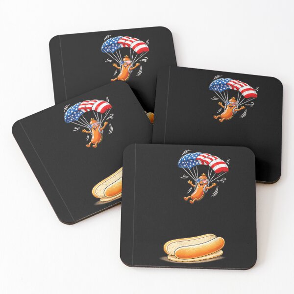 Item preview, Patriotic Hot Dog Skydiving US Flag Parachute Funny 4th July designed and sold by LizzyKeiko.