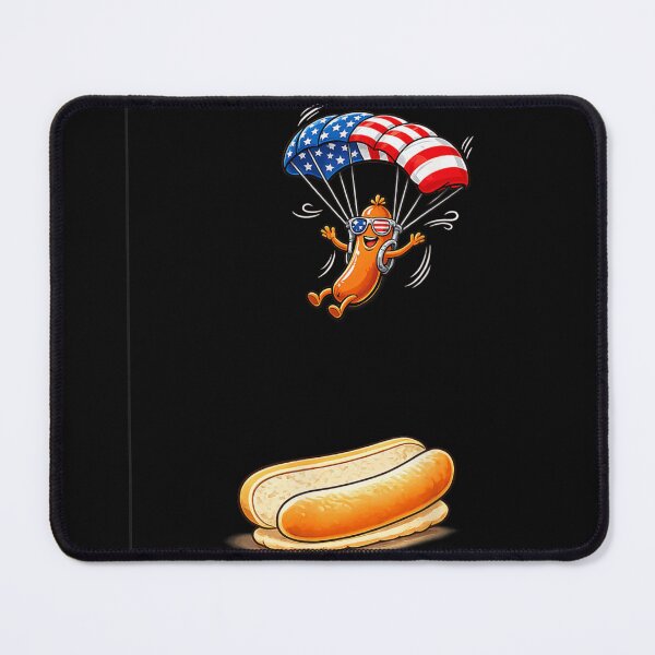 Item preview, Patriotic Hot Dog Skydiving US Flag Parachute Funny 4th July designed and sold by LizzyKeiko.