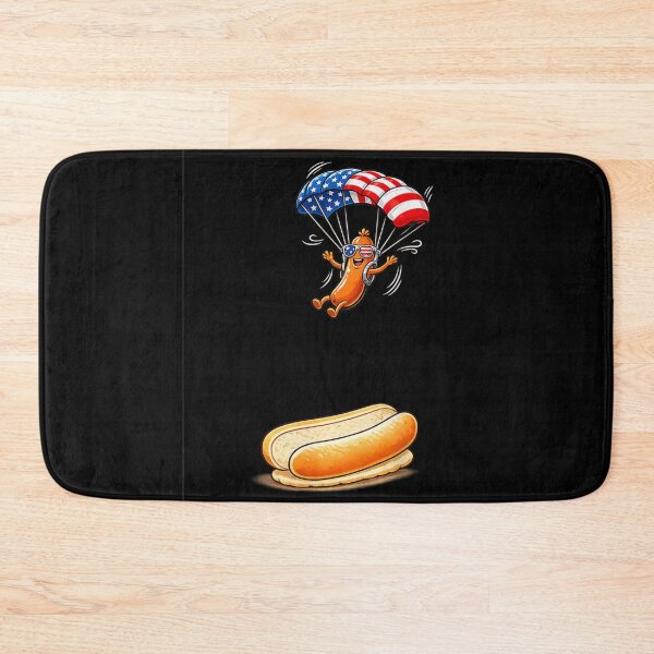 Item preview, Patriotic Hot Dog Skydiving US Flag Parachute Funny 4th July designed and sold by LizzyKeiko.