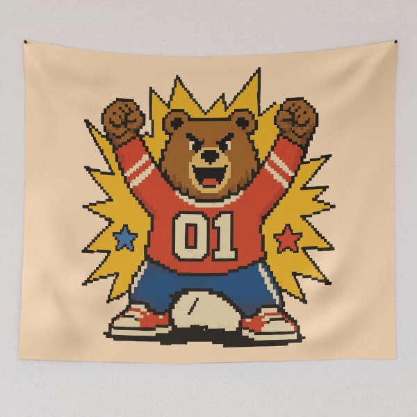 Item preview, Team Chaos Bear Logo | Retro Pixel Sepia Sports Mascot designed and sold by AbderraimArt.