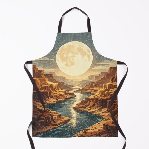 Item preview, Retro Moonlit Canyon Landscape Vintage Nature Poster designed and sold by irfanshikh.