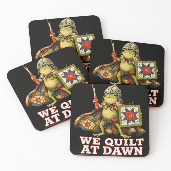 Item preview, Cute Frog Knight We Quilt At Dawn Funny Quilting Lovers Gift designed and sold by MassonCalepon.