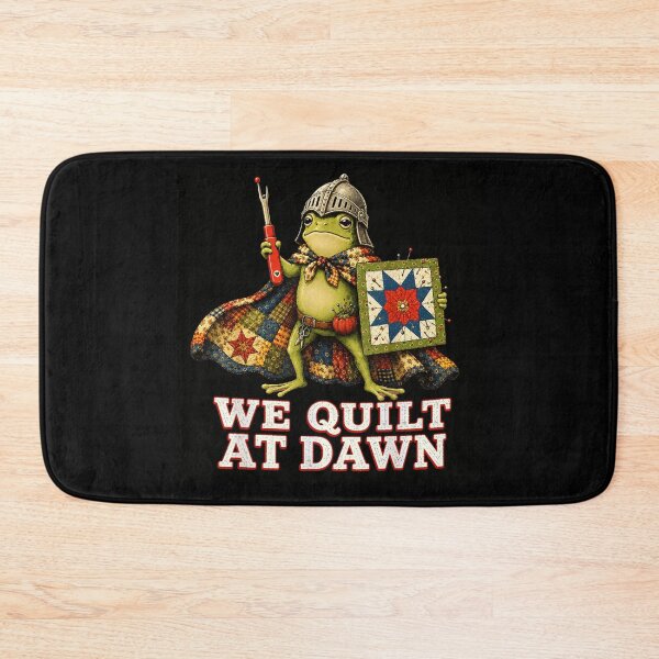 Item preview, Cute Frog Knight We Quilt At Dawn Funny Quilting Lovers Gift designed and sold by MassonCalepon.