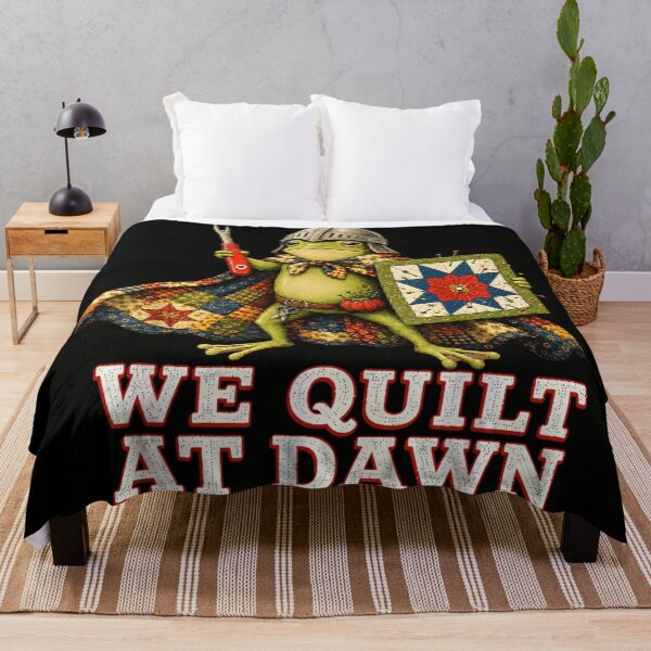 Item preview, Cute Frog Knight We Quilt At Dawn Funny Quilting Lovers Gift designed and sold by MassonCalepon.